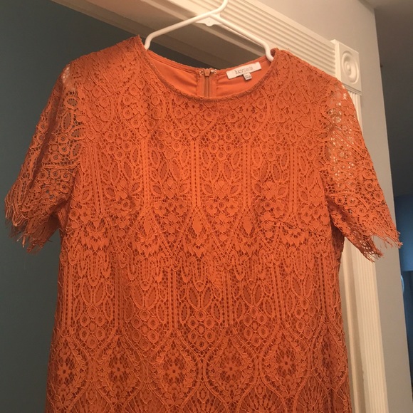 burnt orange lace dress